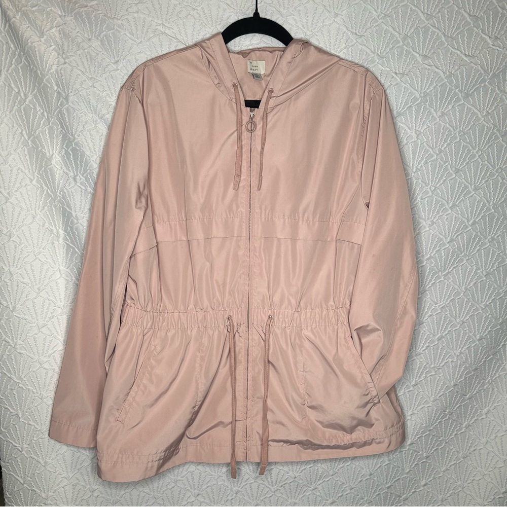 Light Pink Utility Jacket windbreaker cinch waist